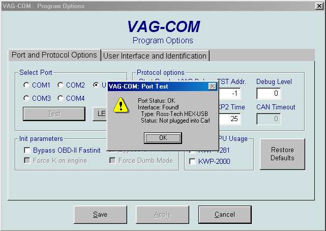 vcds usb interface not found